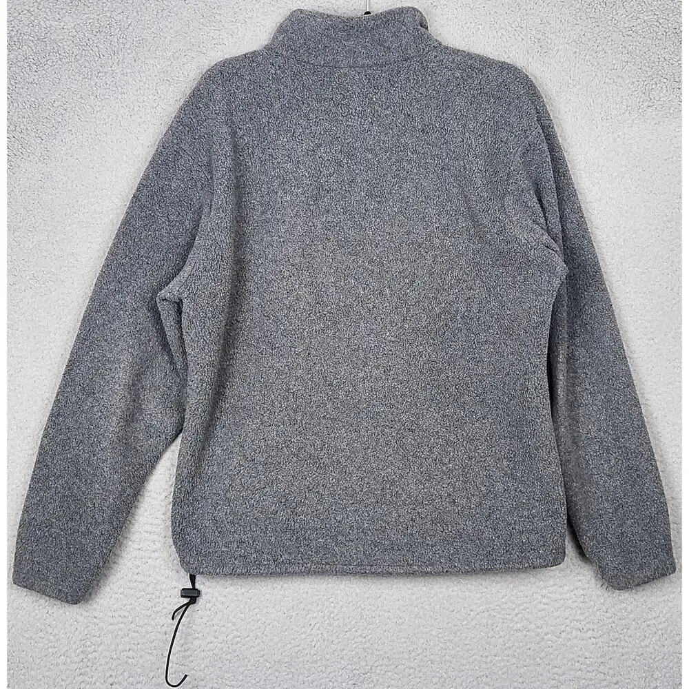 VINTAGE J CREW Sweater Mens Medium Gray 90s Oarsman MADE IN USA Half Zip Comfy